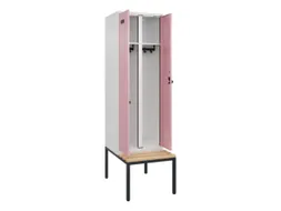 locker met bank,voor scheiding van kleding,HxBxD 2120x600x815mm,2vak