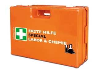 verbandkoffer,v. chemie,DIN 13157,ABS oranje,m. wandhouder - 2