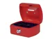 Geldkist Pavo met muntgleuf 125x95x60mm rood