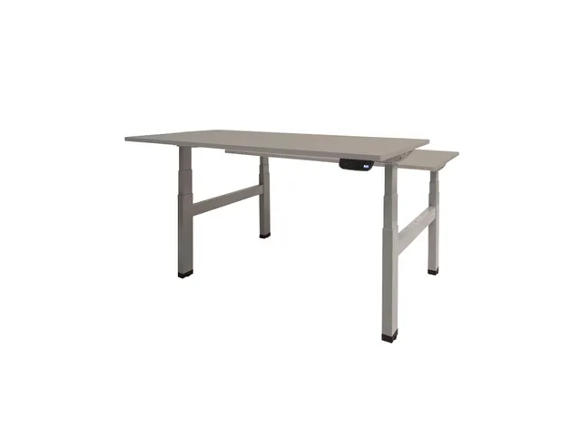 Dextro Plus Duo Zit-sta Bureau Elektrisch 180x80 Licht Grijs 25mm Alu