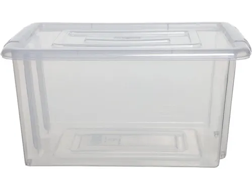 Stack & Store Medium opbergdoos 32 liter zonder deksel, transparant