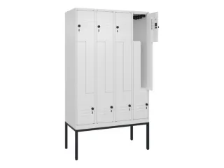 Z-garderobekast,HxBxD 2120x1200x500mm,vak B 150/300mm,draaigrendel - 2