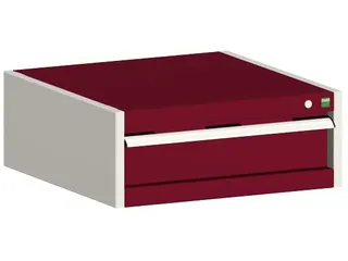 ladekast HxBxD 250x650x525mm 1lade RAL7035 front RAL3004 - 2