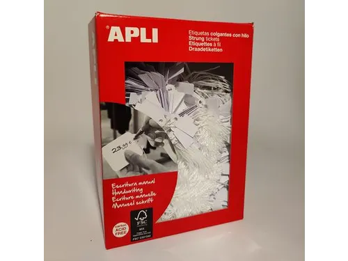 Apli 384 Draadetiketten 9x24mm Wit, doos 1000 stuks
