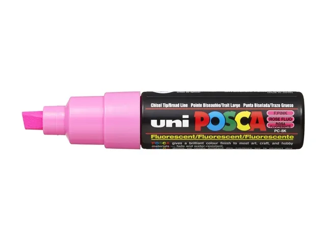 Verfstift Posca PC8K Brede punt 8mm schuin fluor roze
