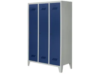 lockerkast v. kinderen,HxBxD 1600x930x500mm,3vak,RAL7035,front RAL5010 - 2