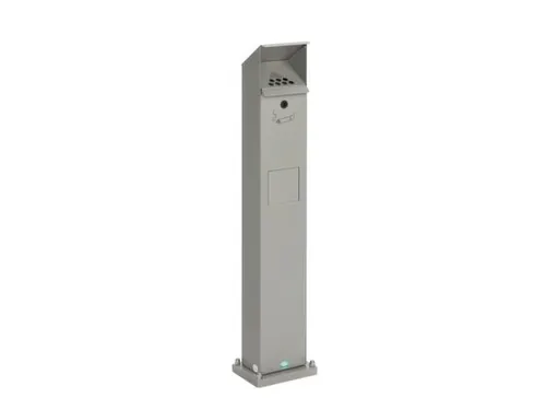 Combi-asbakstaander vierkant staal 2/5 liter 1150x180x150mm Zilver