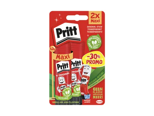 Lijmstift Pritt Original Maxi 43gr blister à 2 stuks Promo