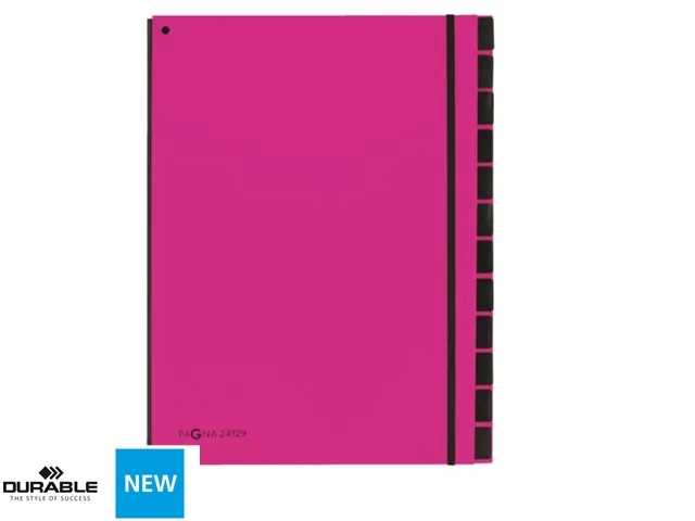 Sorteermap Pagna Trend 12 vaks A4 Pp Donkerroze