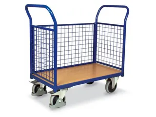 Platformwagen 400kg Laadvlak 880x500mm 3 Gaaswanden Ral 5010 - 2