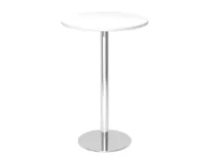 statafel,HxØ 1116x800mm,rond,schotelvoet chroom,ronde buis,blad wit