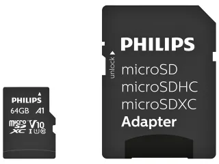 Geheugenkaart Philips micro SDXC Class 10 UHS-I U1 64GB - 1