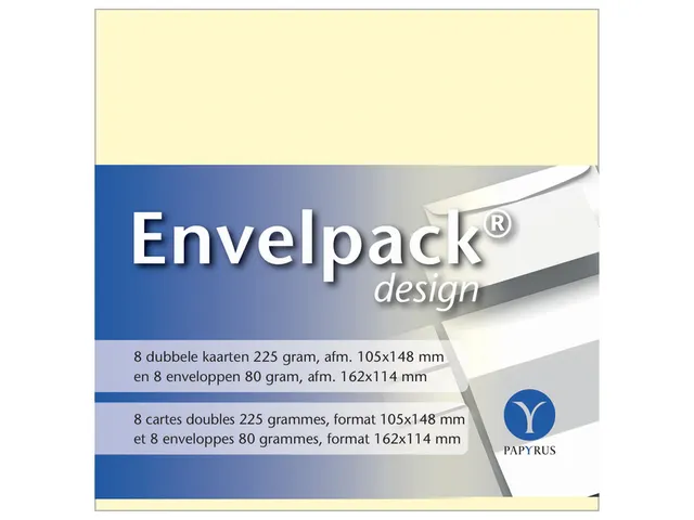 Dubbele kaart Papyrus Envelpack Design C6 114x162mm ivoor 894430 8 st