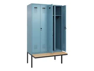 locker met bank,voor scheiding van kleding,HxBxD 2120x1200x815mm,4vak - 1