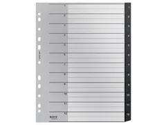 Tabblad Leitz Recycle A4 11-gaats 1-12 extra breed PP