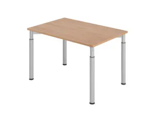 bureau,HxBxD 680-820x1200x800mm,blad notenboom,4voeten zilverkleurig - 1
