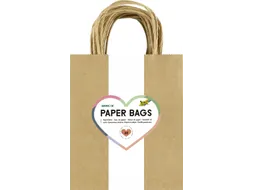 Tas met handvat Folia kraftpapier 125gr 18x21x8cm 20 stuks naturel