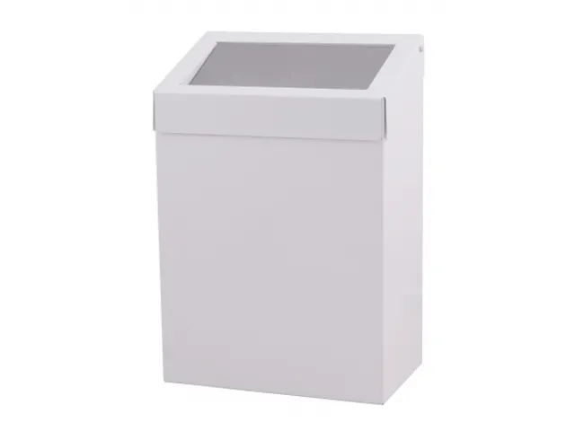 Afvalbak Metaal 20 Liter Gesloten Wit