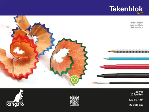 Tekenblok Kangaro 270x360mm 120 grams 20 vel, wit