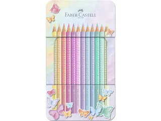 Kleurpotloden Sparkle pastel 12 stuks in blik etui - 1