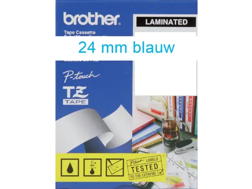 Labeltape Brother P-touch TZe-253 standaard 24mm blauw op wit