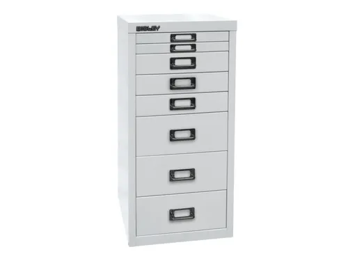 kantoor-ladekast HxBxD 590x279x380mm 8 laden romp verkeerswit staal