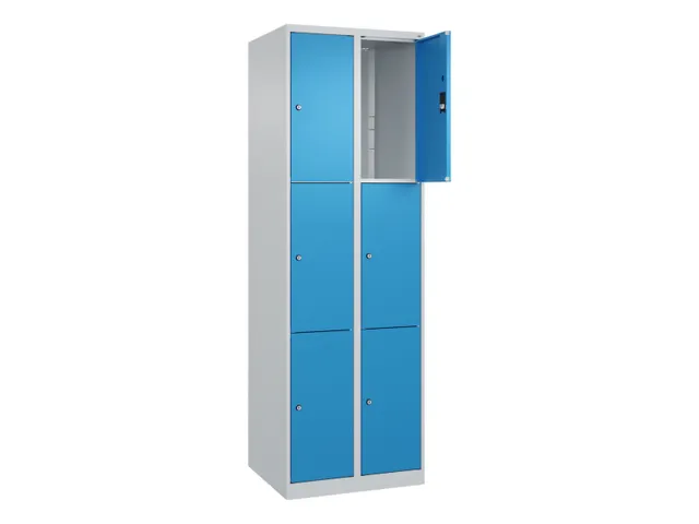 lockerkast,HxBxD 1850x600x500mm,2x3vakken,vak B 300mm,cil.-slot