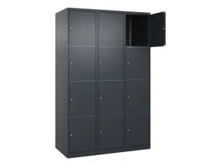 lockerkast,HxBxD 1850x1200x500mm,3x4vakken,vak B 400mm,cil.-slot - 1