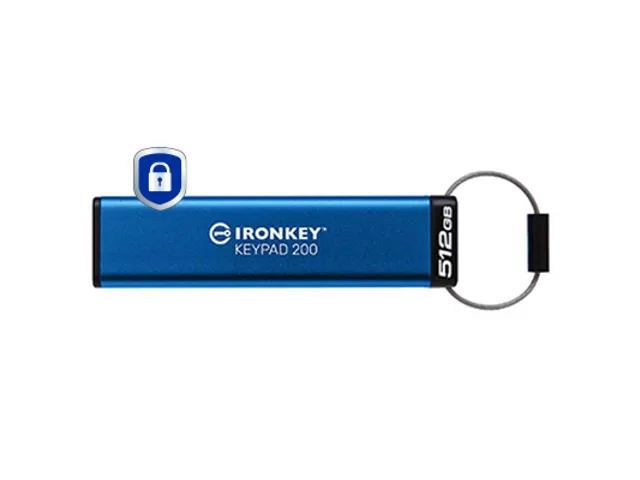 512GB IronKey Keypad 200, FIPS 140-3 Lvl 3 AES-256 versleuteld