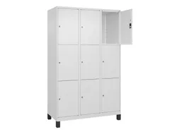lockerkast,HxBxD 1950x1200x500mm,3x3vakken,vak B 400mm,cil.-slot