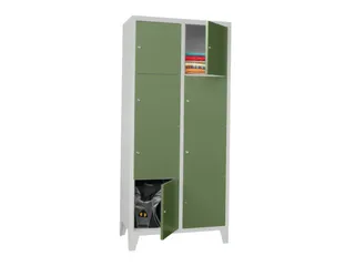 lockerkast,HxBxD 1850x800x500mm,2x4vakken,RAL7035,front RAL6011 - 2