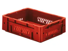 Euronorm Stapelkrat 120x400x300mm 9.2l Opengewerkt/Bodem Gesl. Rood