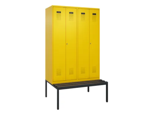 PBM-locker met bank,HxBxD 2120x1200x815mm,4vak,vak B 300mm