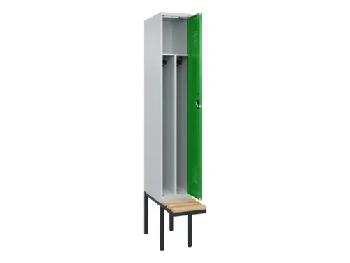 locker met bank,voor scheiding van kleding,HxBxD 2120x300x815mm,1vak