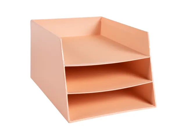 Kartonnen Brievenbak Met 3 Verdelingen Koraal