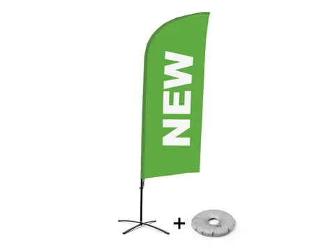 Horecavlag Alu Wind complete set "NEW" Groen kruisvoet Zwart