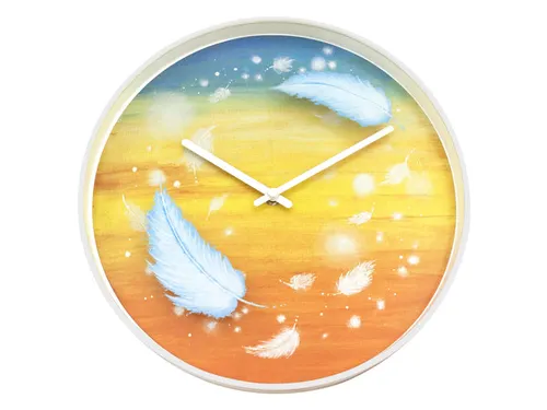 Wandklok Nextime dia 30cm multicolour kunststof Feathers