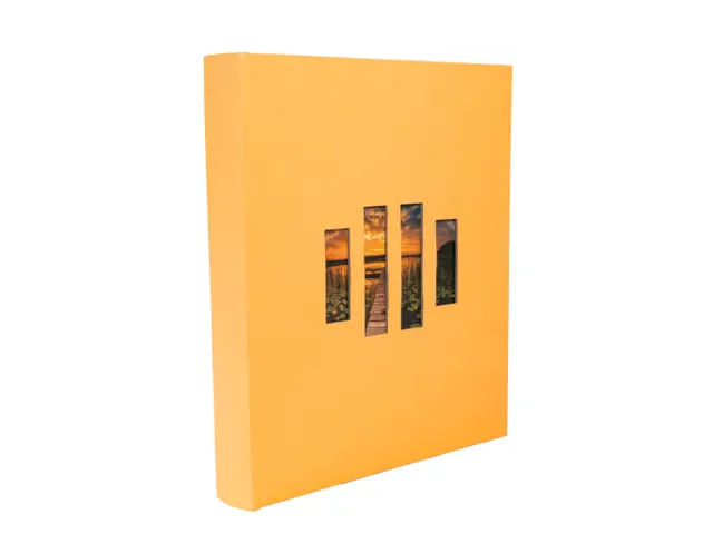 Fotoalb boek 60p zw. 29x32 MILANO Oranje