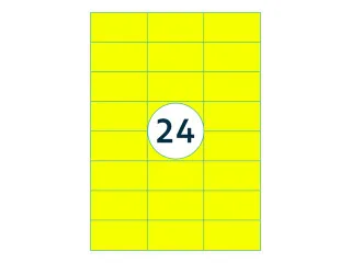 Gekleurde Etiketten 70x37mm Fluor Geel 42212 - 2
