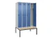 locker met bank,voor scheiding van kleding,HxBxD 2120x1200x815mm,4vak