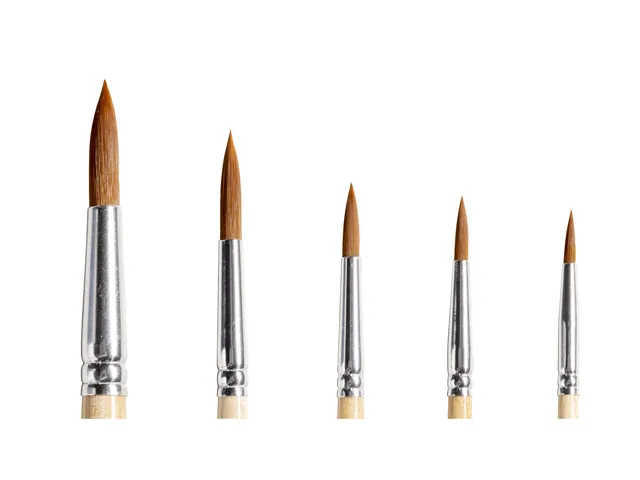 Penseel Qrea synthetisch haar set à 5 breedtes