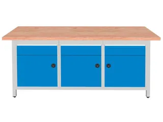 werkbank,HxBxD 860x2000x750mm,onderstel RAL5012,fronten RAL7040 - 2