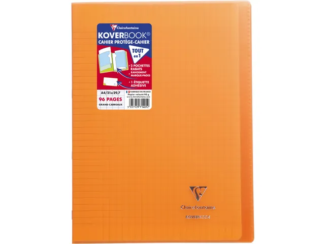 Schrift Koverbook A4 48 vel Seyès, kaft in PP assorti transparant