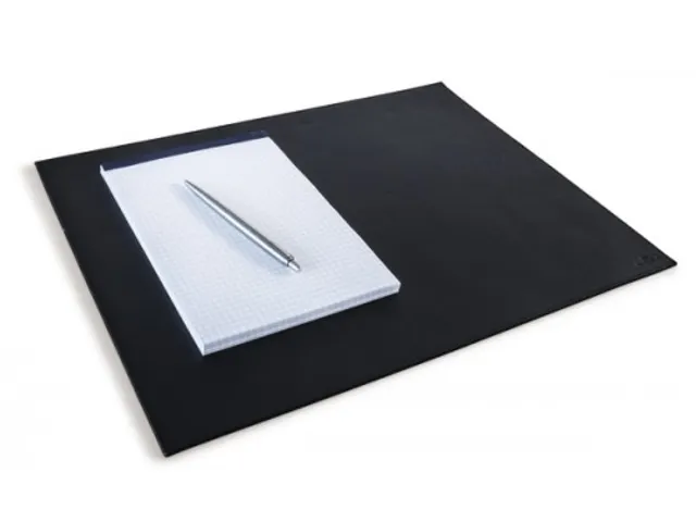 Lederen schrijfonderlegger voor vergaderzalen 42x30 zwart