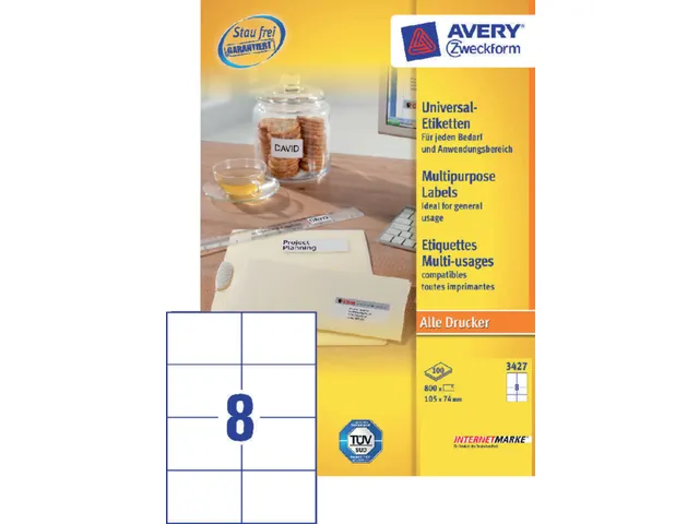 Etiquette Avery Zweckform 3427 105x74mm blanc 800 pièces
