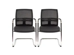 Bezoekersstoel EN1335 Linea Omnia 02 zwart/zwart set van 2 stuks