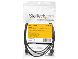 USB 2.0 naar USB-C kabel 2 Meter Zwart
