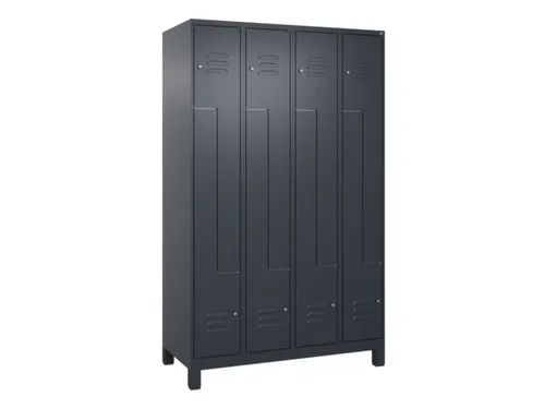 Z-garderobekast,HxBxD 1950x1200x500mm,vak B 150/300mm,cil.-slot,voeten