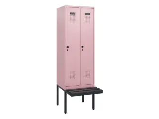 locker met bank,HxBxD 1950x600x815mm,2vak,vak B 300mm,draaigrendel - 2
