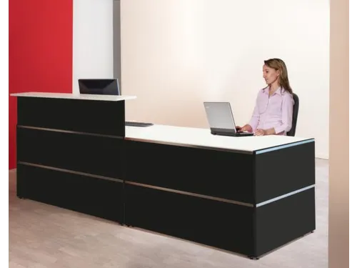 Balie Compleet 2700x1015mm Recht Front Antraciet Bladen Wit